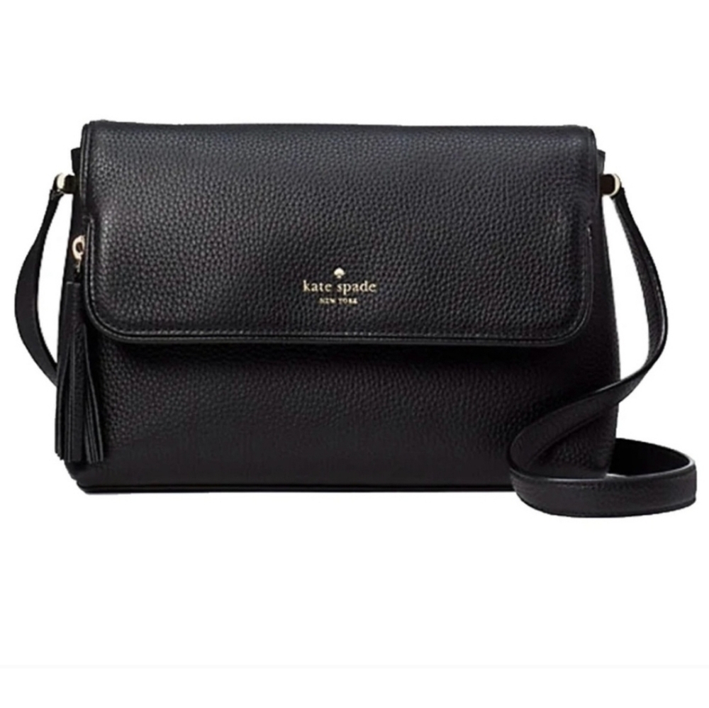 Kate Spade Black Crossbody Bag With Black & white leather wallet set EUC - Picture 7 of 9